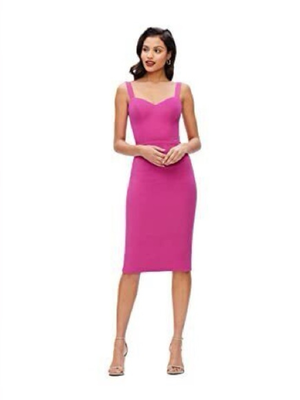 Dress the Population Pink Sweetheart Midi Dress - Medium